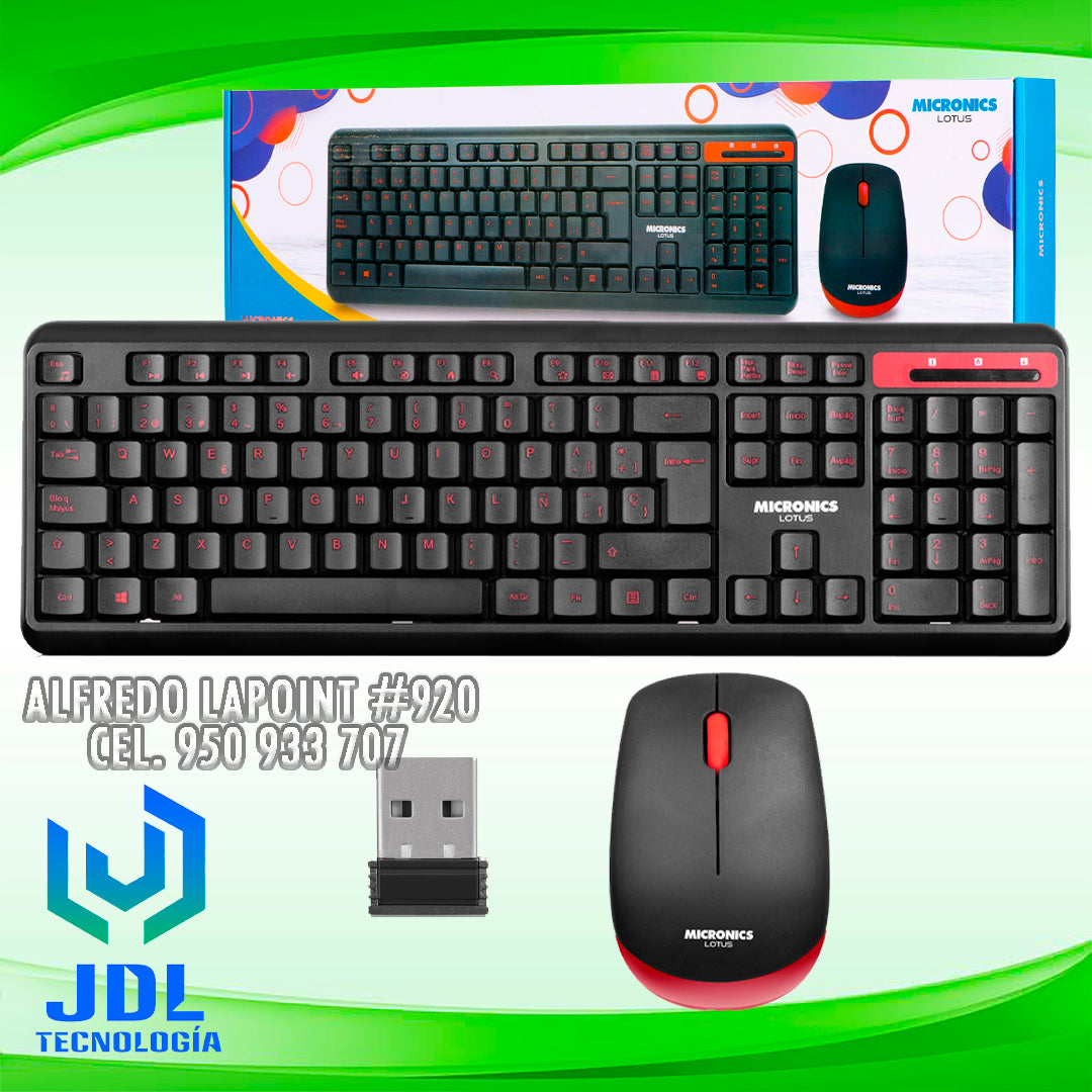 COMBO INALAMBRICO MOUSE +TECLADO USB