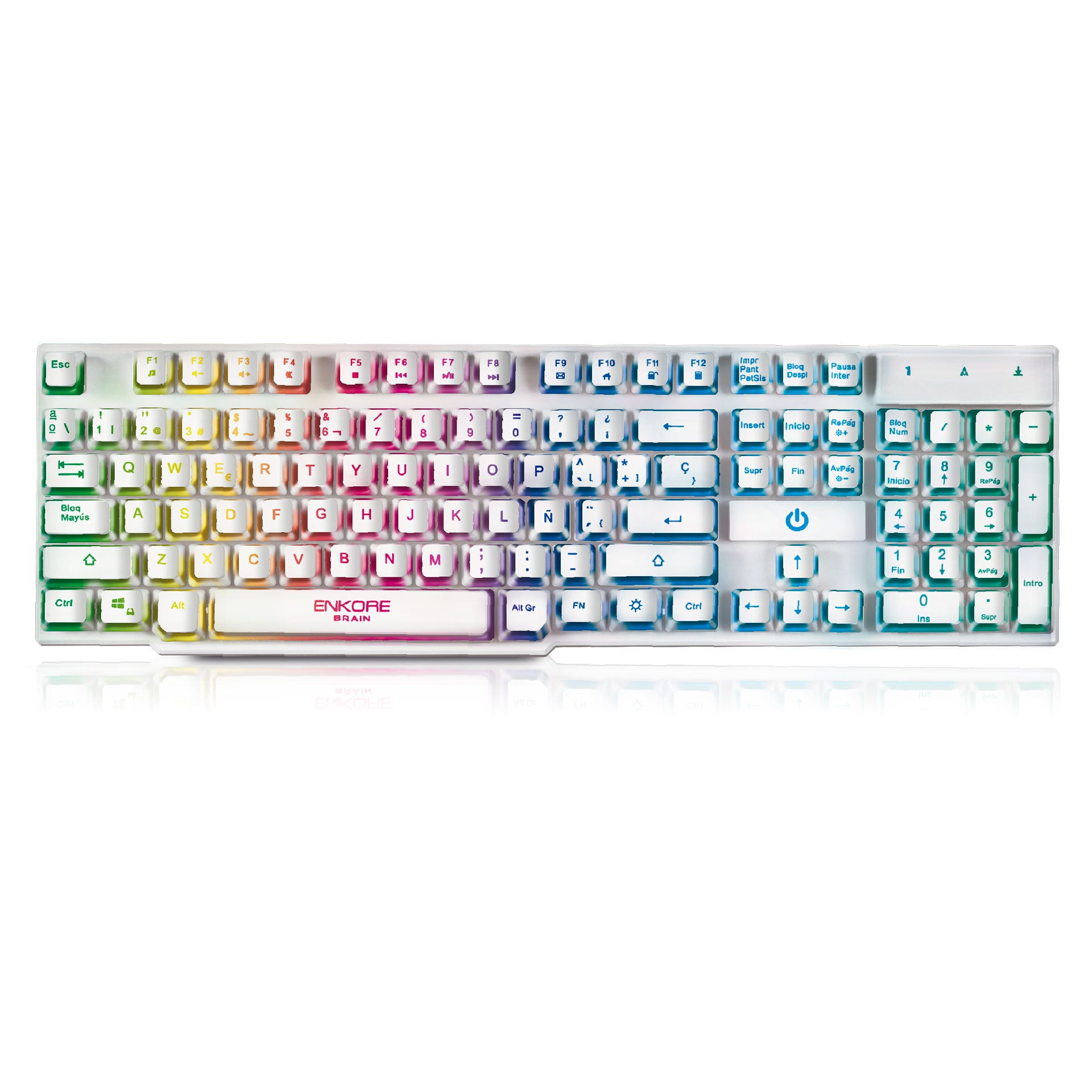 TECLADO GAMER RGB USB BLANCO