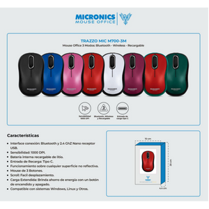 MOUSE INALAMBRICO-BLUETOOTH RECARGABLE