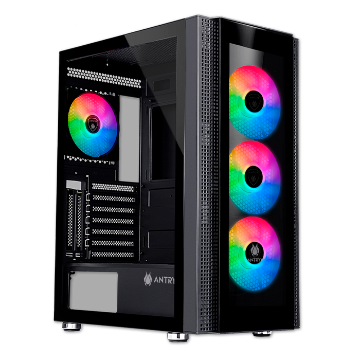CASE PC GAMER ANTRYX RX-260 BLACK, FIXED RGB, FAN X4, V/TEMPLADO